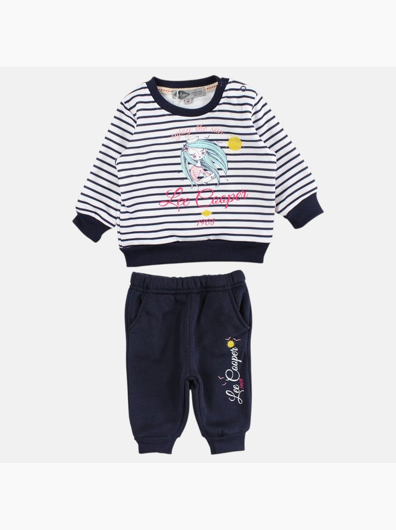 Lee Cooper - Ensemble bébé fille sweat et pantalon jogging Bleu marine - Kiabi