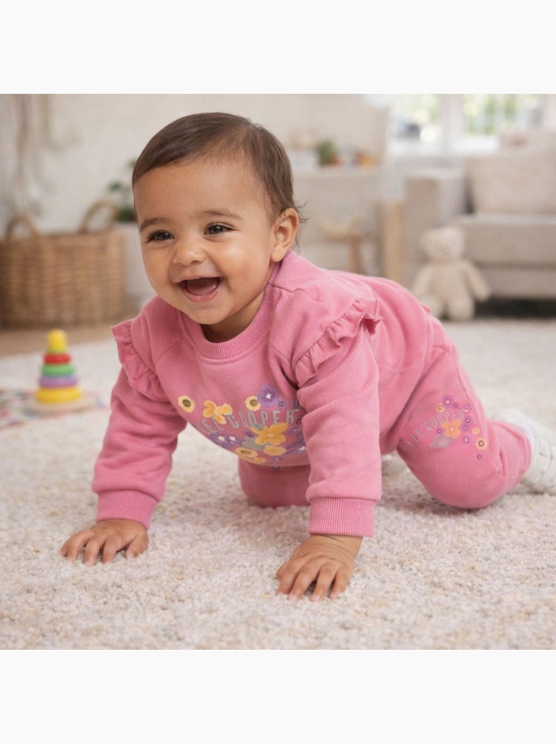 Lee Cooper - Ensemble bébé fille sweat et pantalon jogging Rose - Kiabi