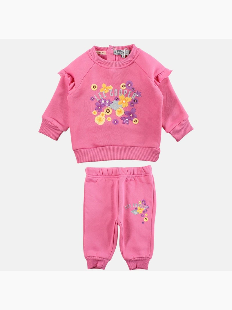 Lee Cooper - Ensemble bébé fille sweat et pantalon jogging Rose - Kiabi