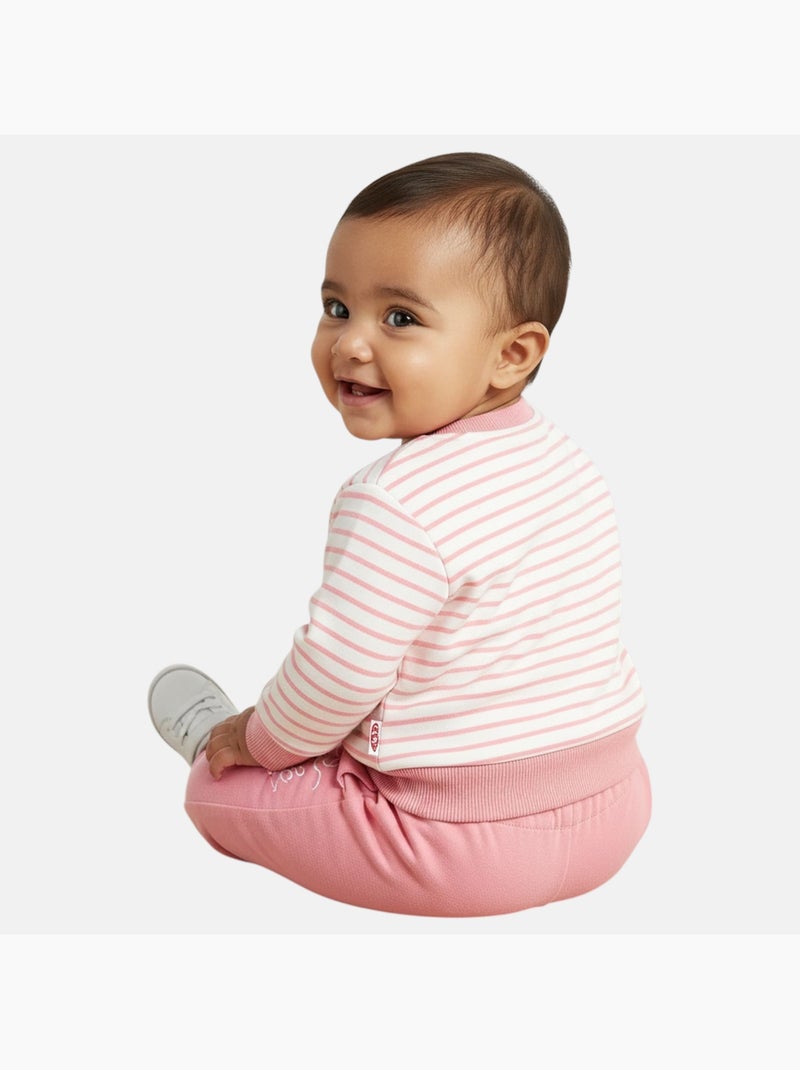 Lee Cooper - Ensemble bébé fille sweat et pantalon jogging Rose - Kiabi