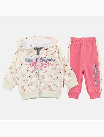 Lee Cooper - Ensemble bébé fille veste capuche et pantalon jogging