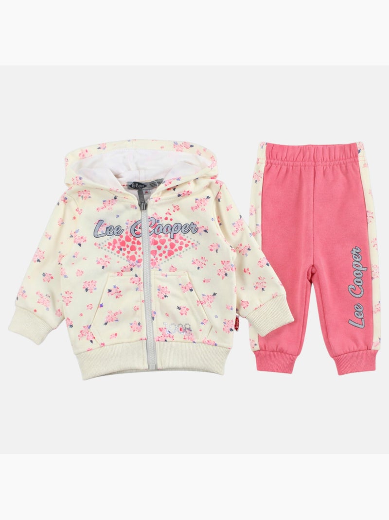 Lee Cooper - Ensemble bébé fille veste capuche et pantalon jogging Jaune - Kiabi