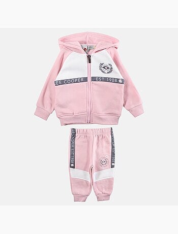 Lee Cooper - Ensemble bébé fille veste capuche et pantalon jogging