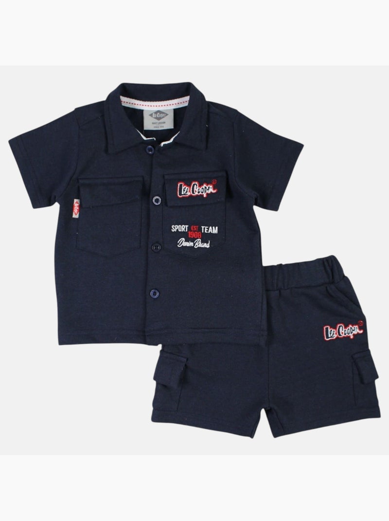 Lee Cooper - Ensemble bébé garçon chemisier et short Bleu marine - Kiabi