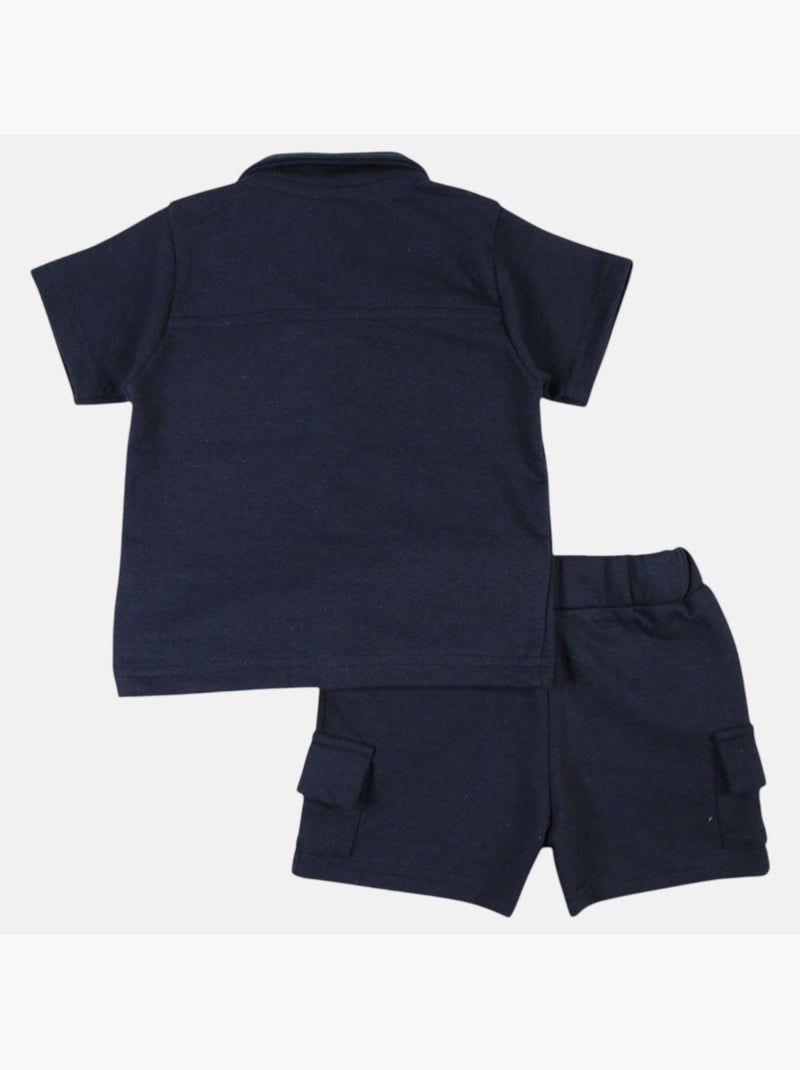 Lee Cooper - Ensemble bébé garçon chemisier et short Bleu marine - Kiabi