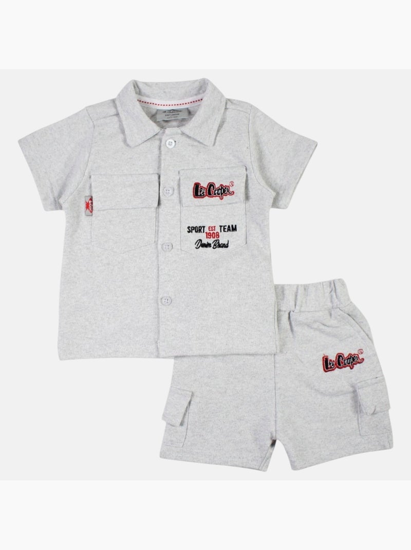 Lee Cooper - Ensemble bébé garçon chemisier et short Gris - Kiabi
