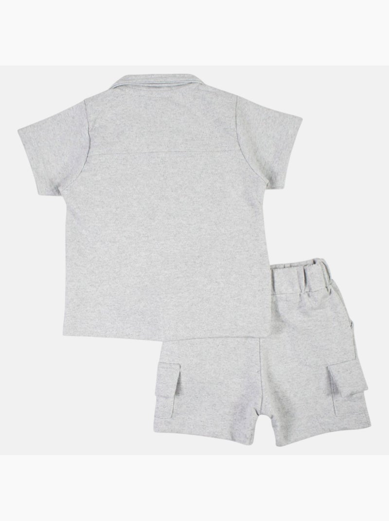 Lee Cooper - Ensemble bébé garçon chemisier et short Gris - Kiabi
