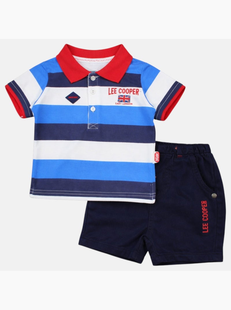Lee Cooper - Ensemble bébé garçon polo manches courtes et short Bleu - Kiabi