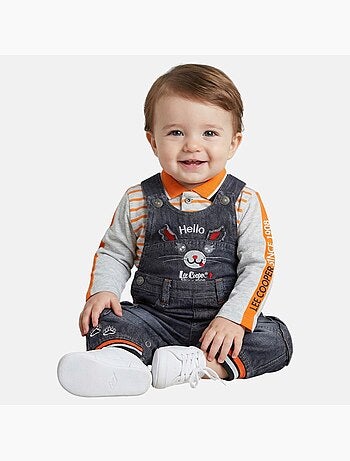 Lee Cooper - Ensemble bébé polo manches longues avec salopette