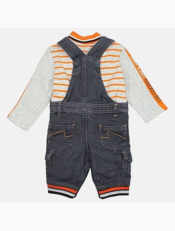 Lee Cooper - Ensemble bébé polo manches longues avec salopette