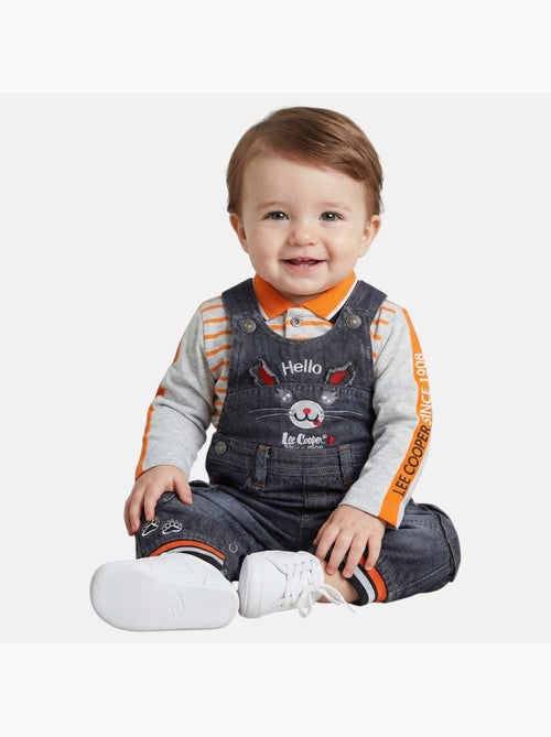 Lee Cooper - Ensemble bébé polo manches longues avec salopette - Kiabi