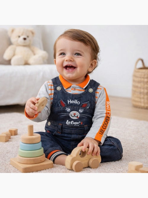 Lee Cooper - Ensemble bébé polo manches longues avec salopette - Kiabi