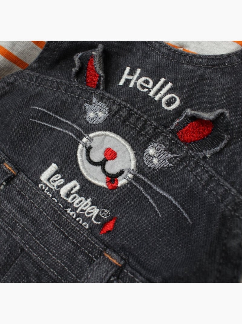 Lee Cooper - Ensemble bébé polo manches longues avec salopette Orange - Kiabi