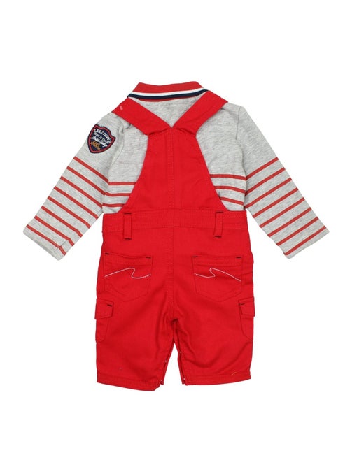 Lee Cooper - Ensemble bébé polo manches longues avec salopette - Kiabi