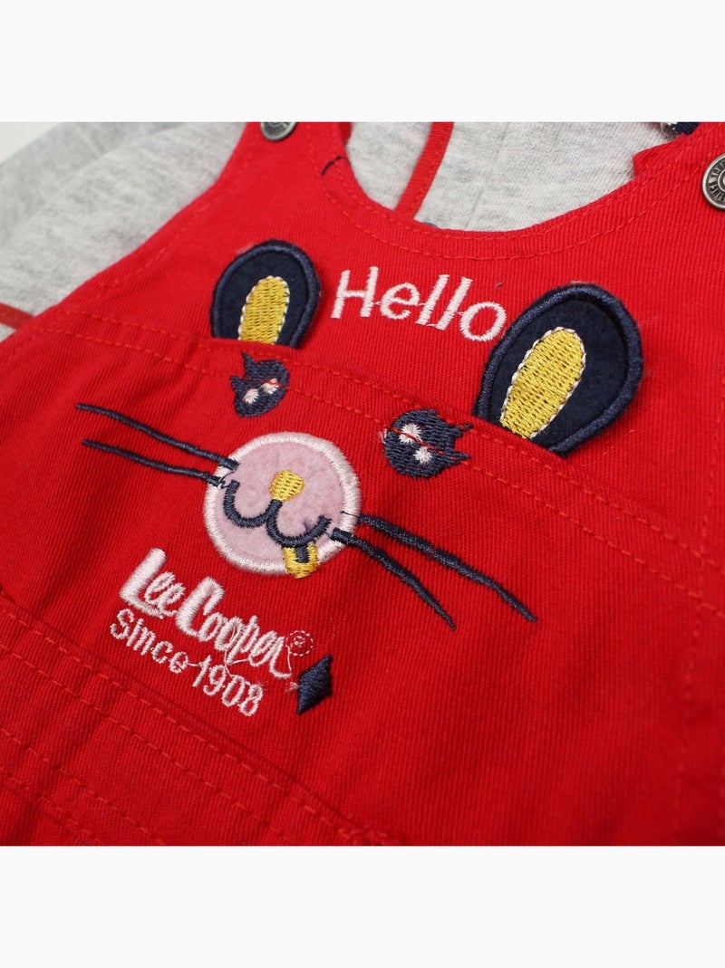 Lee Cooper - Ensemble bébé polo manches longues avec salopette Rouge - Kiabi