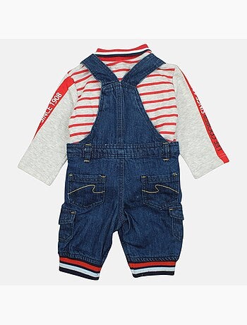Lee Cooper - Ensemble bébé polo manches longues avec salopette