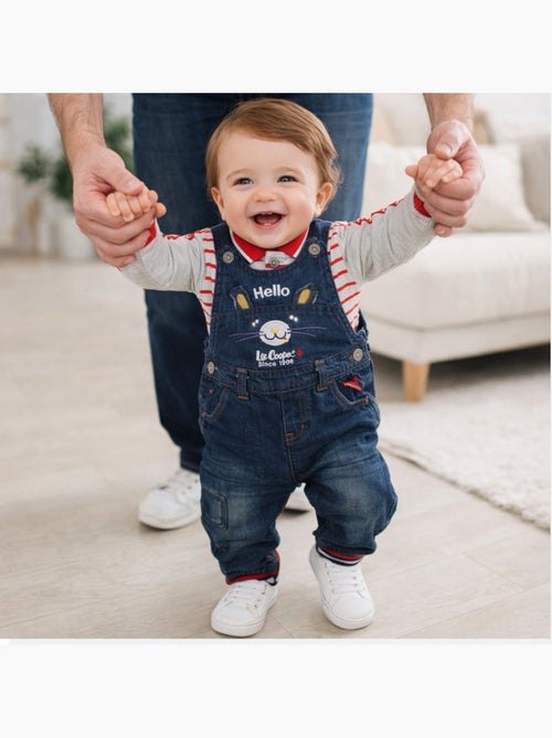 Lee Cooper - Ensemble bébé polo manches longues avec salopette - Kiabi