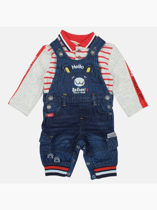 Lee Cooper - Ensemble bébé polo manches longues avec salopette - Kiabi