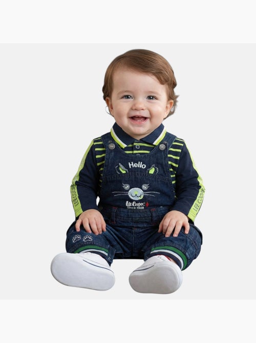 Lee Cooper - Ensemble bébé polo manches longues avec salopette - Kiabi