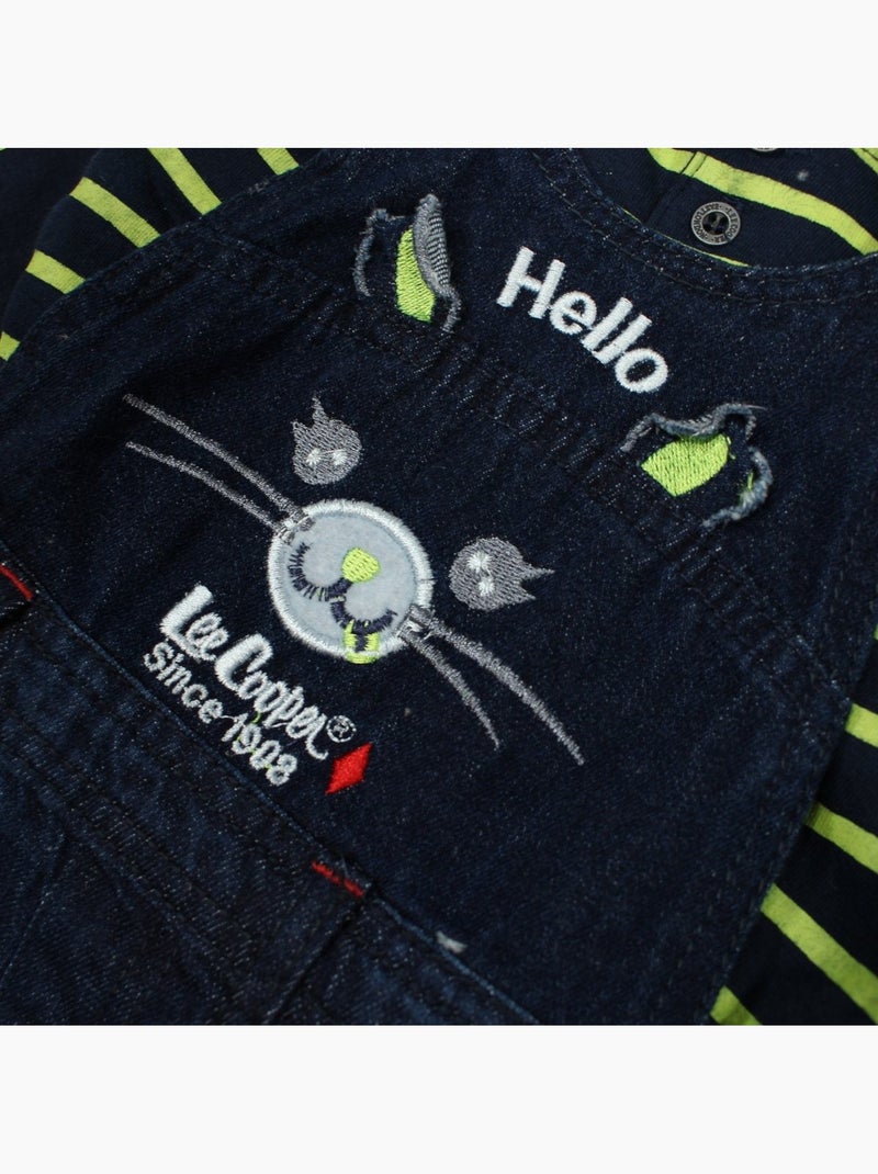 Lee Cooper - Ensemble bébé polo manches longues avec salopette Vert - Kiabi