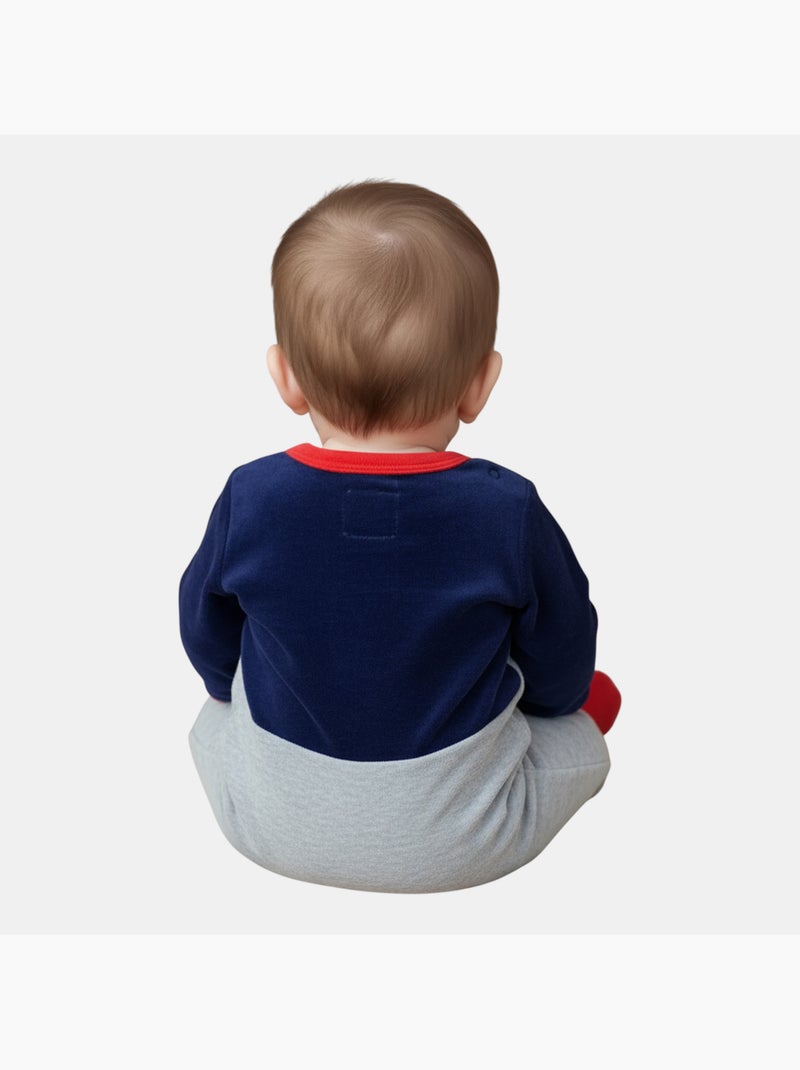 Lee Cooper - Ensemble bébé pyjama et body avec bonnet et bavoir à motif Bleu marine - Kiabi