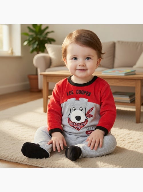 Lee Cooper - Ensemble bébé pyjama et body avec bonnet et bavoir à motif - Kiabi