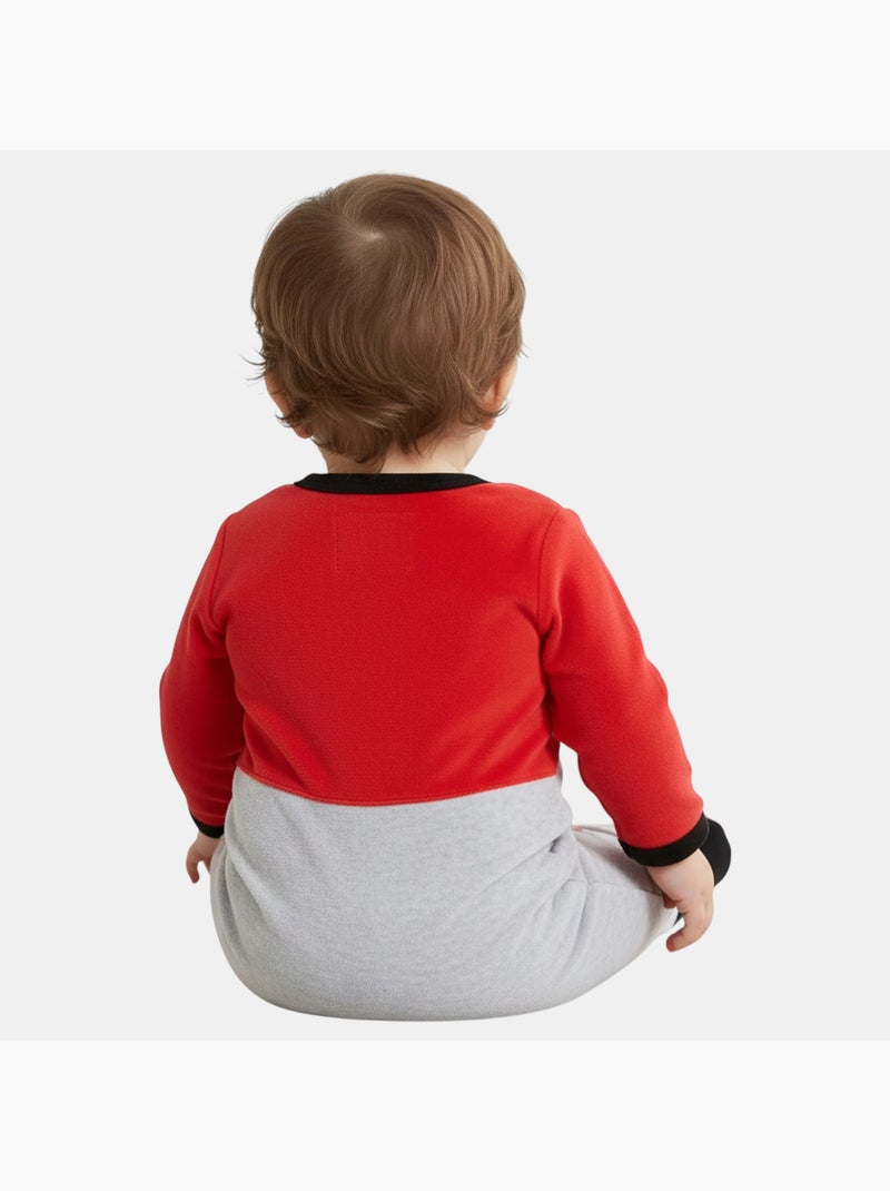 Lee Cooper - Ensemble bébé pyjama et body avec bonnet et bavoir à motif Rouge - Kiabi