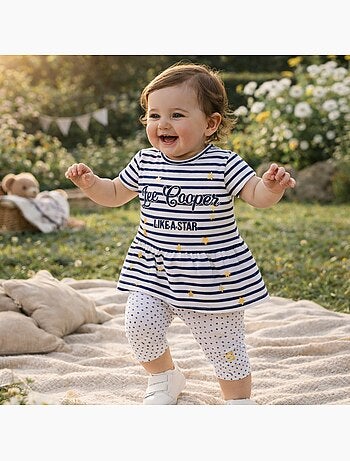 Lee Cooper - Ensemble bébé robe et legging à motif