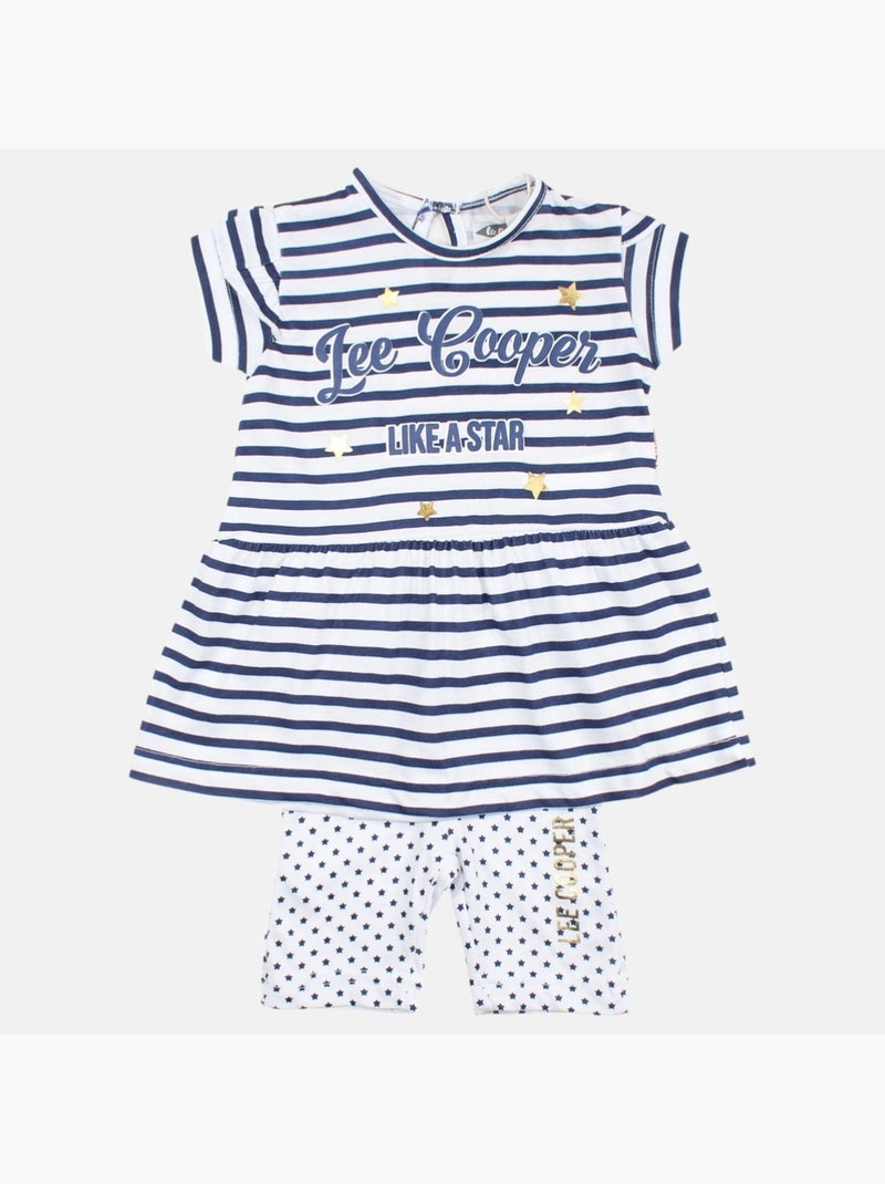 Lee Cooper - Ensemble bébé robe et legging à motif Bleu marine - Kiabi