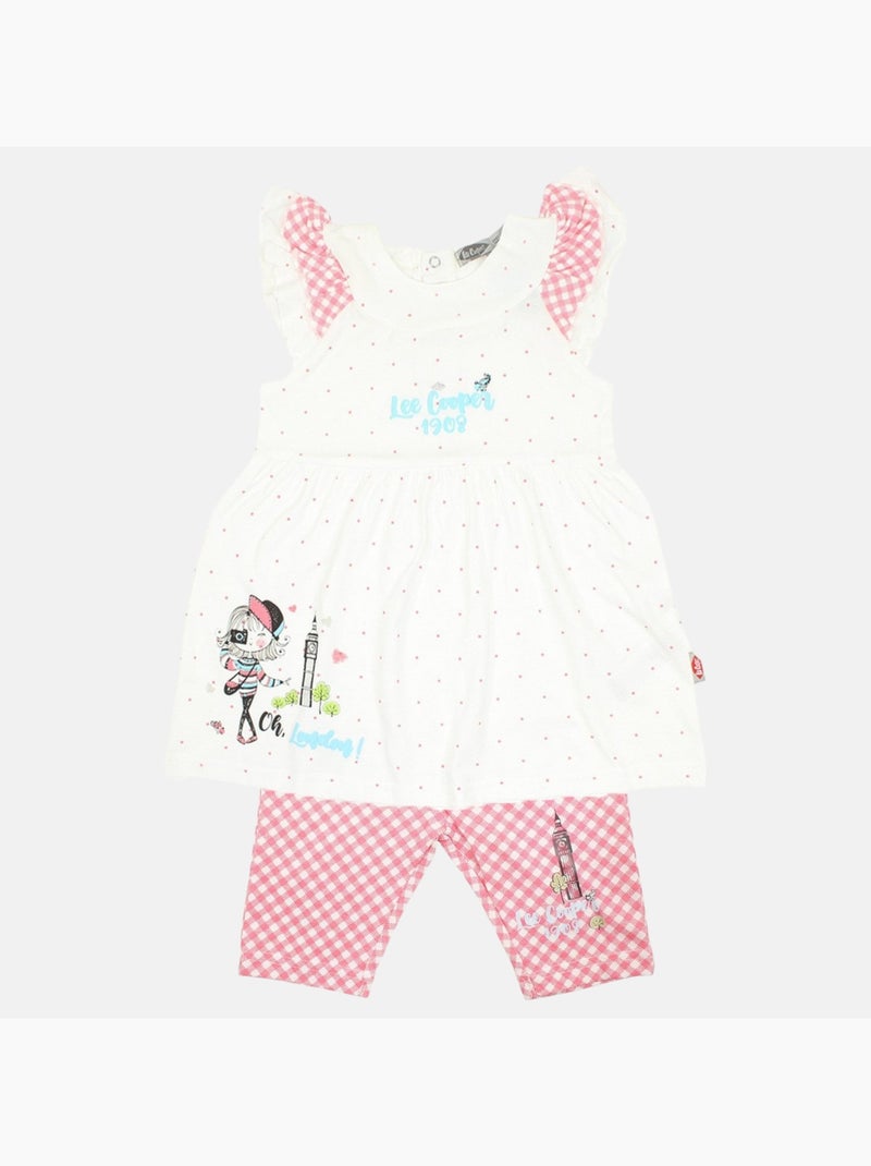 Lee Cooper - Ensemble bébé robe et legging à motif Rose - Kiabi