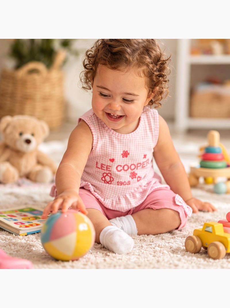 Lee Cooper - Ensemble bébé t-shirt et legging à motif Rose - Kiabi