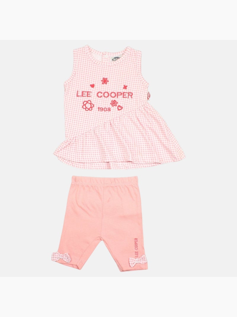 Lee Cooper - Ensemble bébé t-shirt et legging à motif Rose - Kiabi