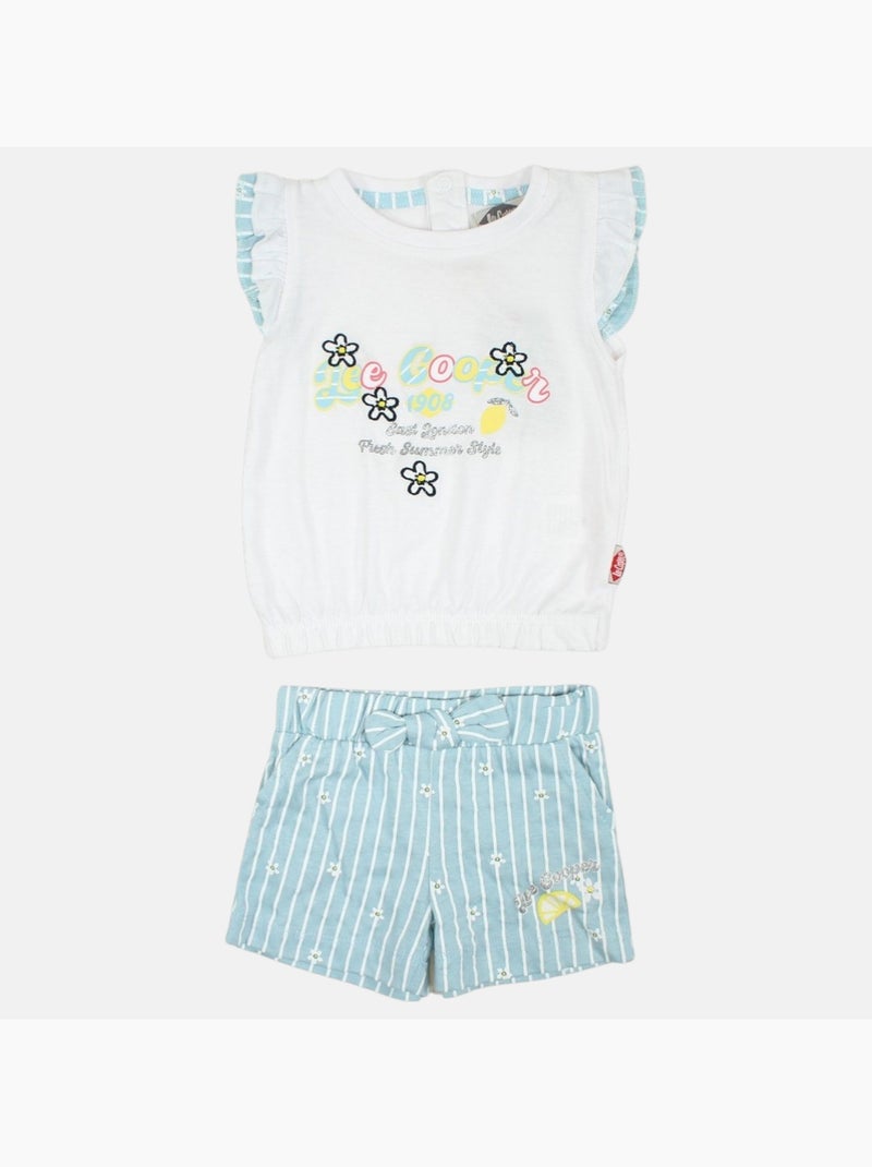 Lee Cooper - Ensemble bébé t-shirt et short Bleu - Kiabi