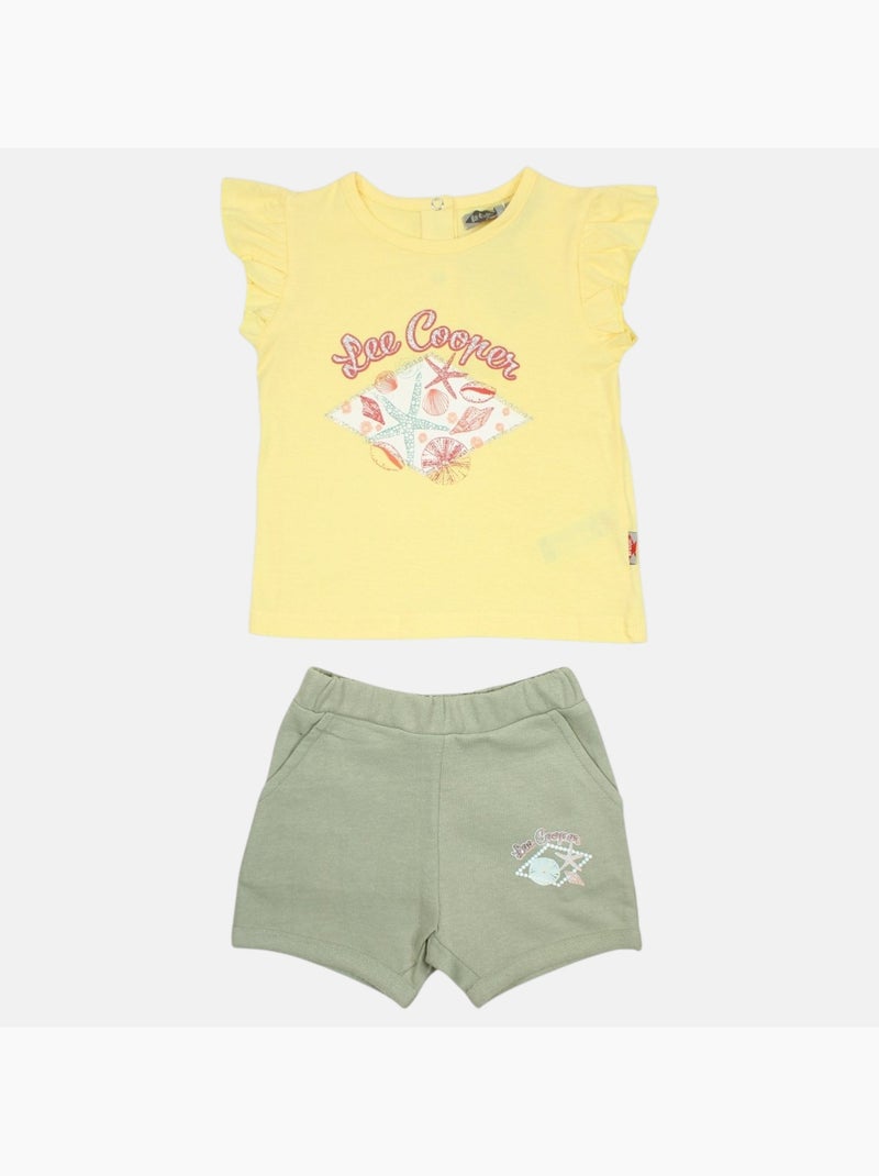 Lee Cooper - Ensemble bébé t-shirt et short Jaune - Kiabi