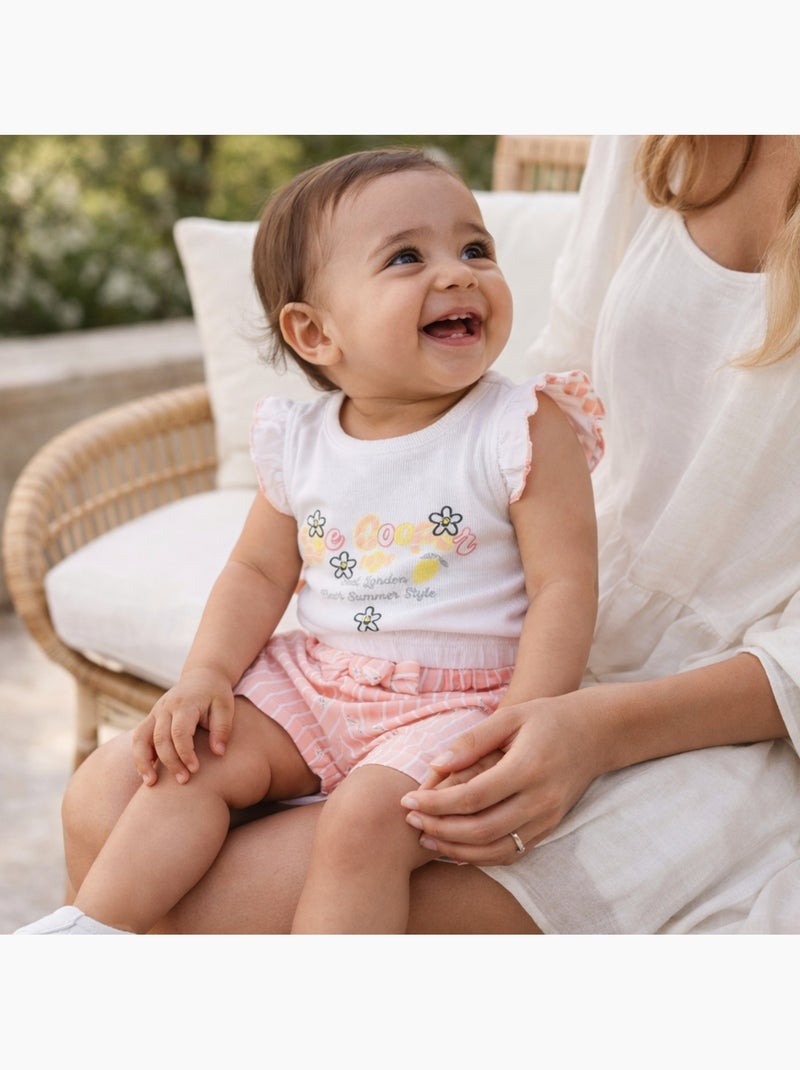 Lee Cooper - Ensemble bébé t-shirt et short Orange - Kiabi