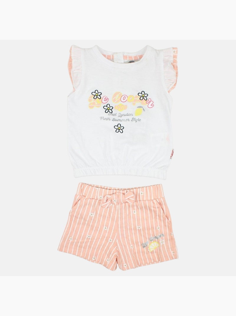 Lee Cooper - Ensemble bébé t-shirt et short Orange - Kiabi