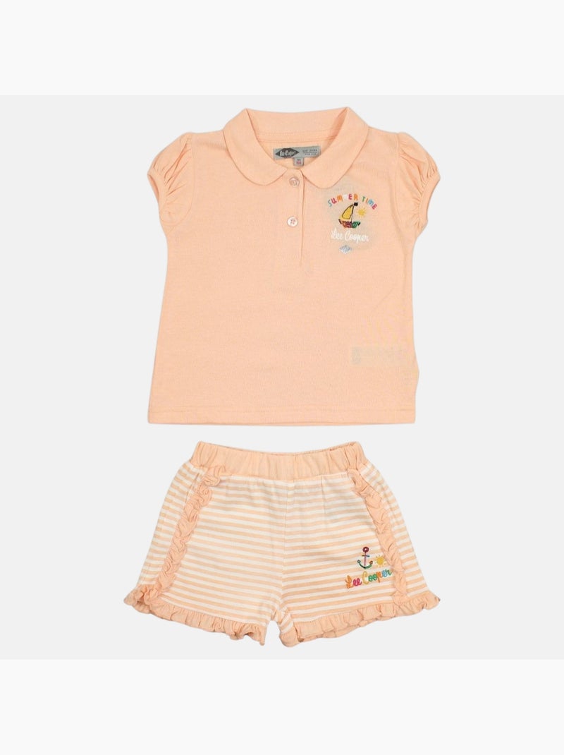Lee Cooper - Ensemble bébé t-shirt et short Orange - Kiabi
