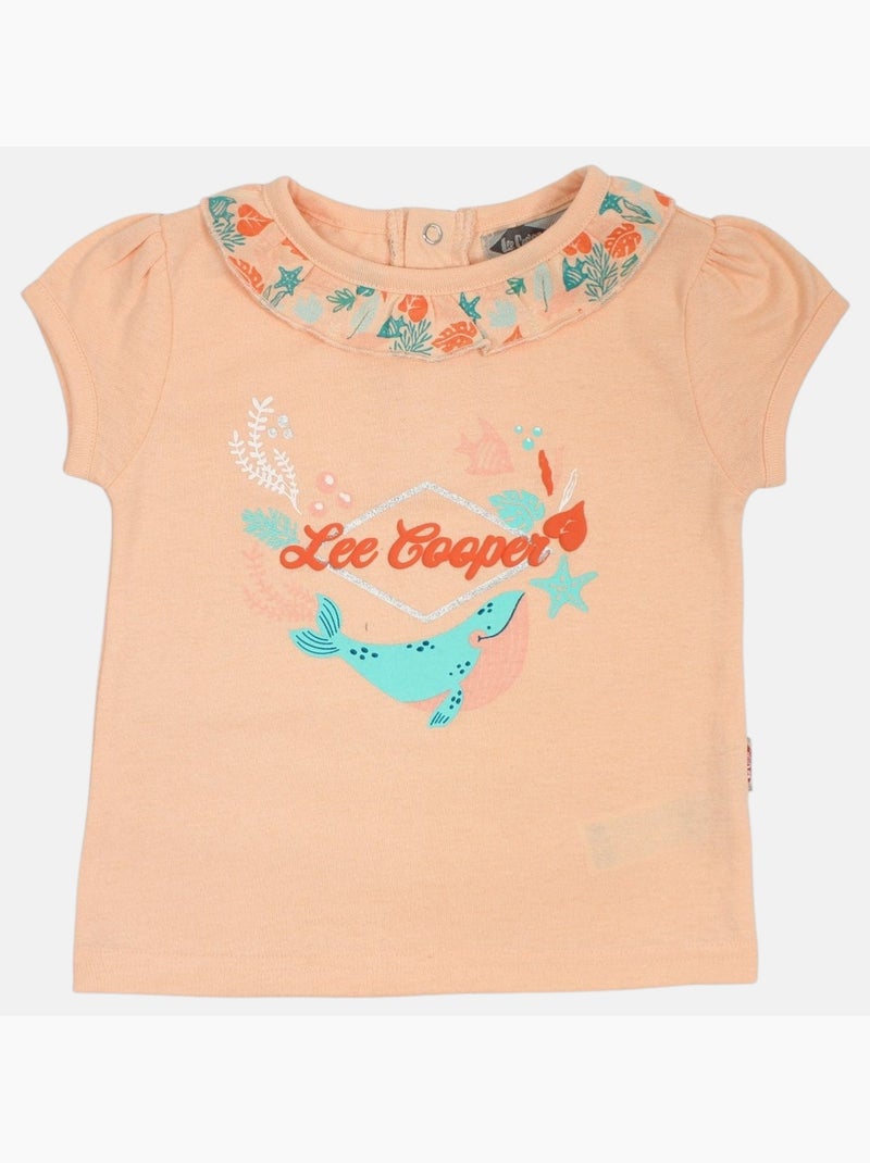 Lee Cooper - Ensemble bébé t-shirt et short Orange corail - Kiabi