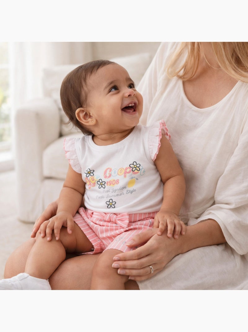 Lee Cooper - Ensemble bébé t-shirt et short Rose - Kiabi