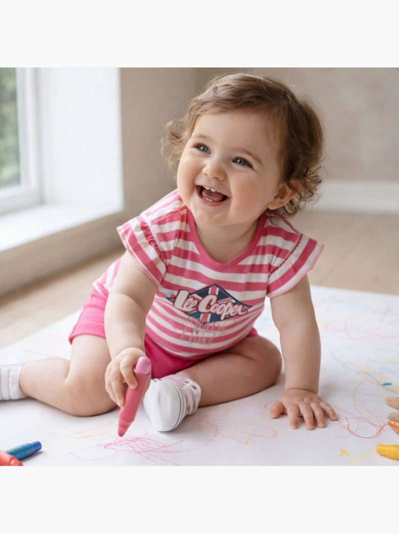 Lee Cooper - Ensemble bébé t-shirt et short Rose - Kiabi