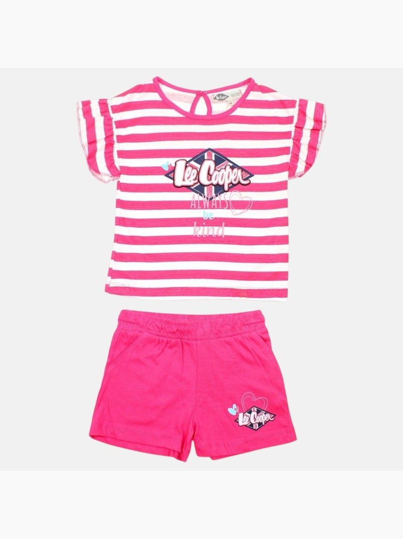 Lee Cooper - Ensemble bébé t-shirt et short Rose - Kiabi