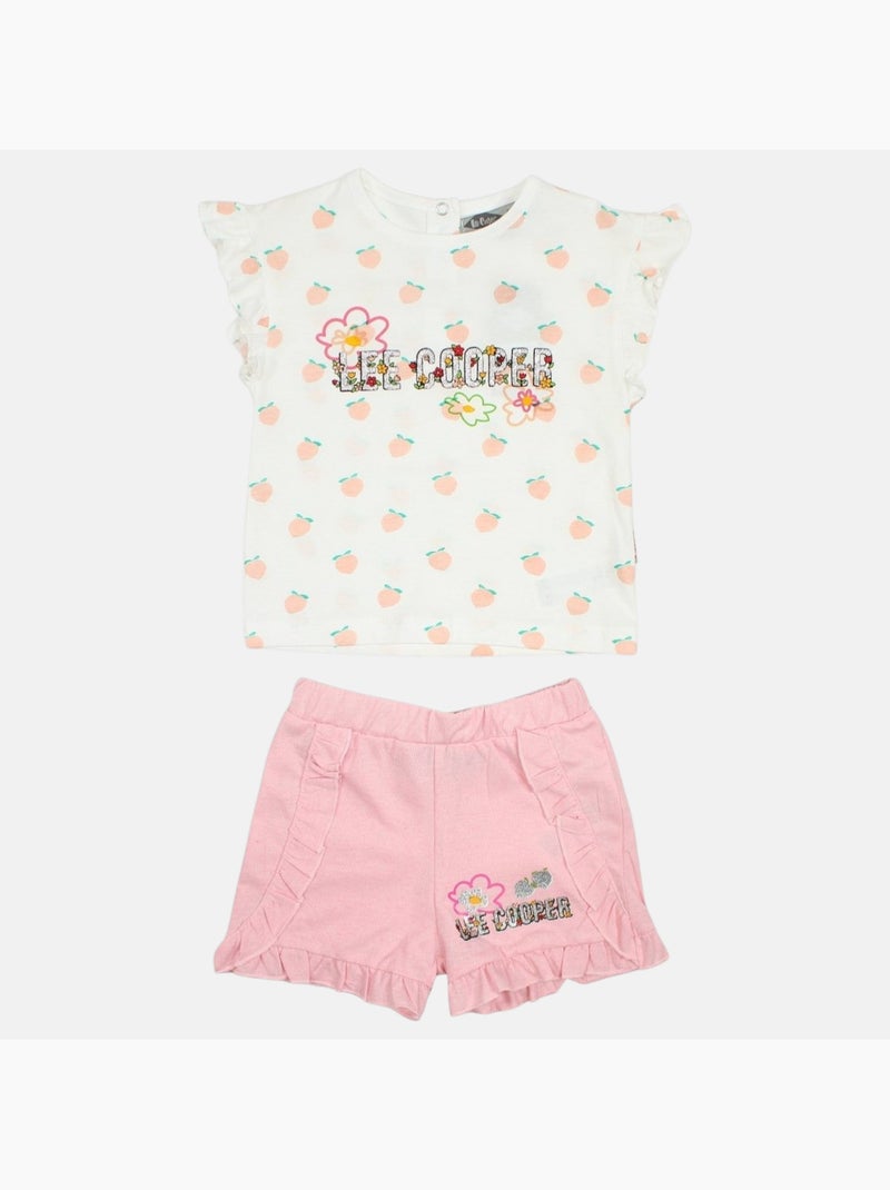 Lee Cooper - Ensemble bébé t-shirt et short Rose - Kiabi