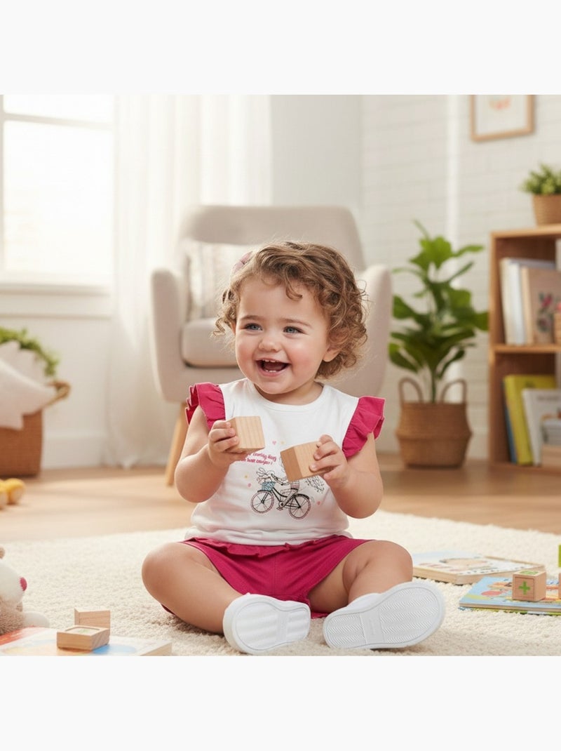 Lee Cooper - Ensemble bébé t-shirt et short Rose fushia - Kiabi