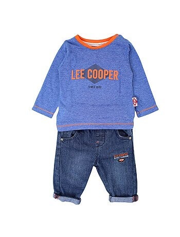 Lee Cooper - Ensemble bébé t-shirt manches longues avec veste et pantalon