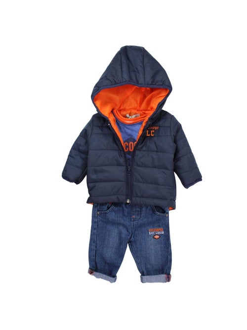Lee Cooper - Ensemble bébé t-shirt manches longues avec veste et pantalon - Kiabi
