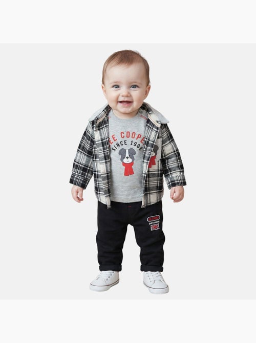 Lee Cooper - Ensemble bébé t-shirt manches longues avec veste et pantalon - Kiabi