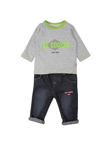Lee Cooper - Ensemble bébé t-shirt manches longues avec veste et pantalon