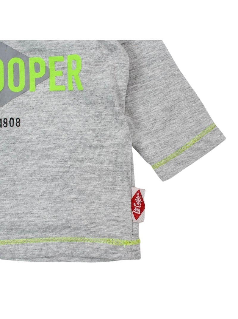 Lee Cooper - Ensemble bébé t-shirt manches longues avec veste et pantalon Gris - Kiabi