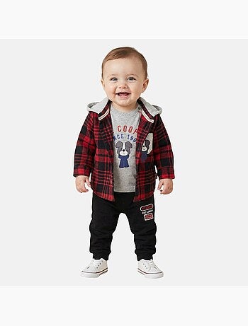 Lee Cooper - Ensemble bébé t-shirt manches longues avec veste et pantalon