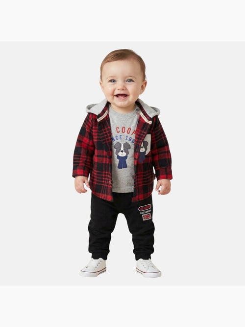 Lee Cooper - Ensemble bébé t-shirt manches longues avec veste et pantalon - Kiabi